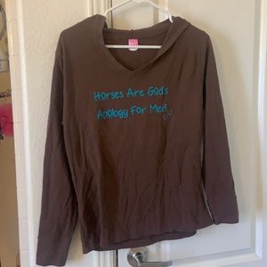Western hoodie “horses are God’s apology for men” size m